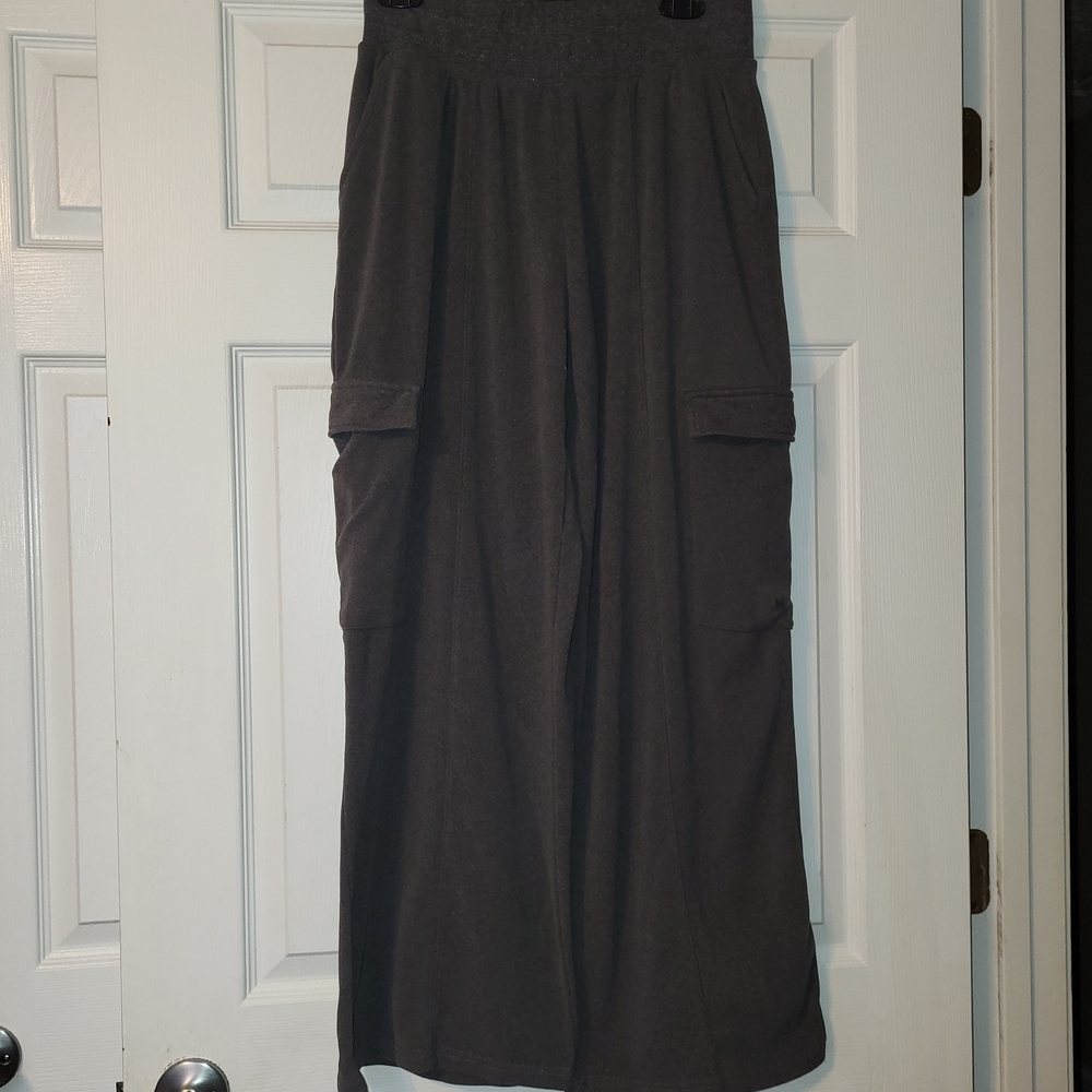 Jason Wu Charcoal‎ Wide Leg Fleece Cargo Pants Women's Size Medium